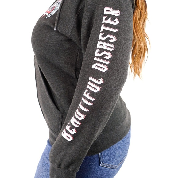 NEW Beautiful disaster warrior zip hoodie, XL BNWT - Picture 6 of 7
